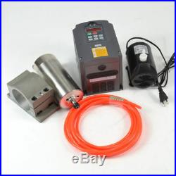 110V 1.5KW CNC Water Cooled Spindle Motor and Inverter kit+Clamp+Water Pump+Pipe