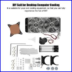 12V DC DIY Desktop PC Computer Water Cooling Cooler LED Water Cooling Kit Set