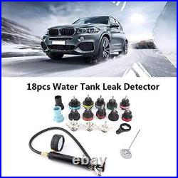18pcs Cooling System Radiator Pressure Tester Kit Water Tank Leak Detector Kit