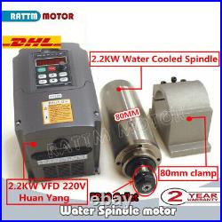 2200w Spindle Motor Vfd Cnc Kit Engraving Machine Water Cooled 2.2kw Er20 80mm