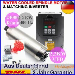 220V Spindle Motor 2.2KW Kit Water-cooled ER20 +2.2KW VFD Inverter+Bracket+Pump