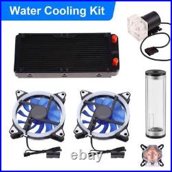 240mm DIY PC Water Cooling Kit with Radiator Pump Reservoir CPU/GPU Block Rigid