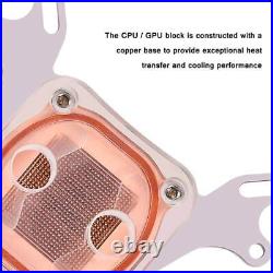 240mm Radiator Water Cooling Kit Pump Reservoir CPU GPU Block Rigid Tubes DIY PC