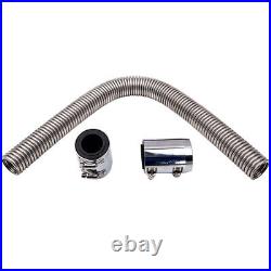 24 Stainless Steel Chrome Radiator Pipe Flexible Coolant Water Hose Kit with Caps