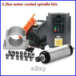 2.2KW 220V Spindle Water Cooled Kit ER20 Milling Spindle VFD Clamp Water Pum