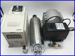 2.2KW Water Cooled ER20 Spindle Motor 220V & 3.7KW VFD Inverter Bracket Pump Kit