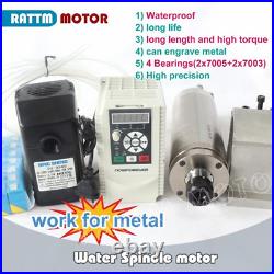 2.2KW Waterproof Carved Metal Water Cooled Spindle ER20 220V & VFD &Pump CNC Kit