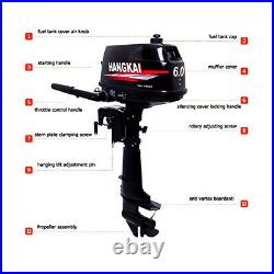 2 Stroke 6HP Outboard Motor Fishing Boat Water-cooled Engine with Complete Kit New