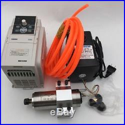 300W ER8 Spindle Motor Water Cooled 60000rpm&1.5KW VFD Inverter&Bracket&Pump Kit