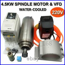 4.5KW Spindle Motor ER20 VFD Inverter 220V Kit 4Bearings 24000RPM Water-cooled