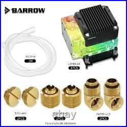 Barrow CPU AIO Water Cooling Kit 17W PWM Pump Block Res Combo+Fittings+Tubing