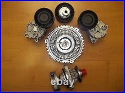 Bmw E46 E39 Water Pump FAN Clutch Belt Tensioner with Pulley Kit Set new GNS