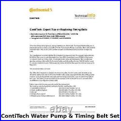 ContiTech Water Pump & Timing Belt Kit (Engine, Cooling)- CT1028WP4 -OE Quality