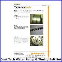 ContiTech Water Pump & Timing Belt Kit (Engine, Cooling)- CT908WP1 -OE Quality