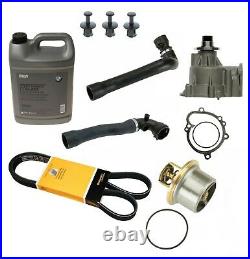 Cooling System Kit Water Pump Thermost Hoses Belt Antifreeze Gallon For BMW E46