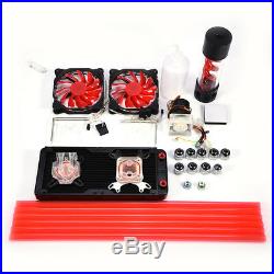 DIY 240mm Wasserkühlung Kit CPU/GPU Block Kühler Kühlkörper LED Lüfter Compputer
