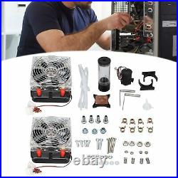 DIY Computer Cooling Fan Kit Water Pump 10 Tubes Cylindrical Water Tank Assembly