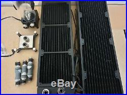 EK Water Cooling Kit, 2 Radiators, 2 Pumps, reservior, fittings, QDC parts