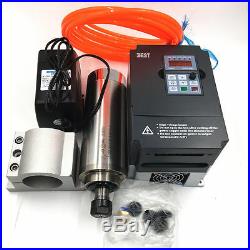 ER20 Spindle Motor 2.2KW Water-cooling+2.2KW VFD Inverter+Bracket+Pump CNC Kit