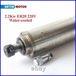 EU? 2.2KW ER20 Spindle Motor CNC Kit Water Cooled+VFD Driver+Clamp+Pump+Collet