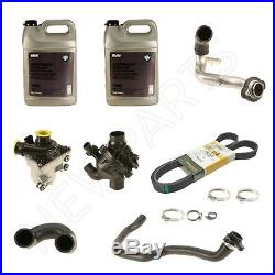 For BMW E70 X5 Cooling Kit Water Pump & Thermostat with Hoses Clamps Antifreeze