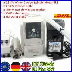 GB? CNC Water Cooled Spindle Kit 0.3KW 220V ER8+1.5KW VFD+48mm Clamp+Pump+Pipe