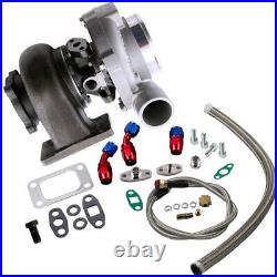 GT3076 GT3037 UNIVERSAL turbo kit with oil hoses fittings T3 Flange 500+BHP
