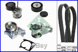 INA Water Pump + V-Ribbed Belt Kit 529011230 For BMW 320 E90 2 ltr