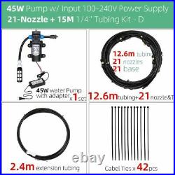 Misting Cooling System Pump Filter Kits Garden Irrigation Watering 45w 6m-21m