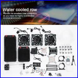 PC Liquid Cooling 175mm Radiator Cooler Kit Pump Reservoir CPU HeatSink 3 Fans