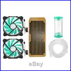 PC Liquid Water Cooling DIY Kit 240mm Radiator CPU Block 2 Fan Pump Reservoir