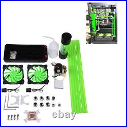 PC Liquid Water Cooling Kit 240mm Radiator CPU Block Cooler Heat Sink LED Fan