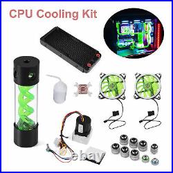 PC Liquid Water Cooling Kit 240mm Radiator CPU Block Pump Cooler Heatsink Fan
