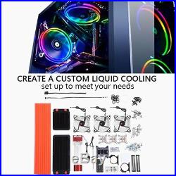 PC Liquid Water Cooling Radiator Kit CPU Block 3 Fans Pump Reservoir Tube 275mm