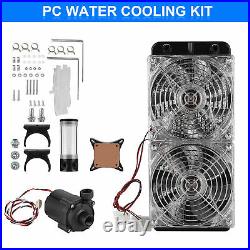 PC Water Cooling DIY Kit Liquid Cooler Radiator 240mm Dual LED Fan for Computer