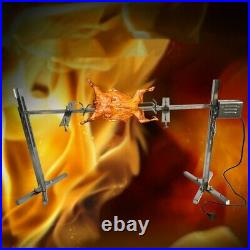 Pig Chicken Rod Charcoal BBQ Large Grill Rotisserie Spit Roaster 15W Motor Kit